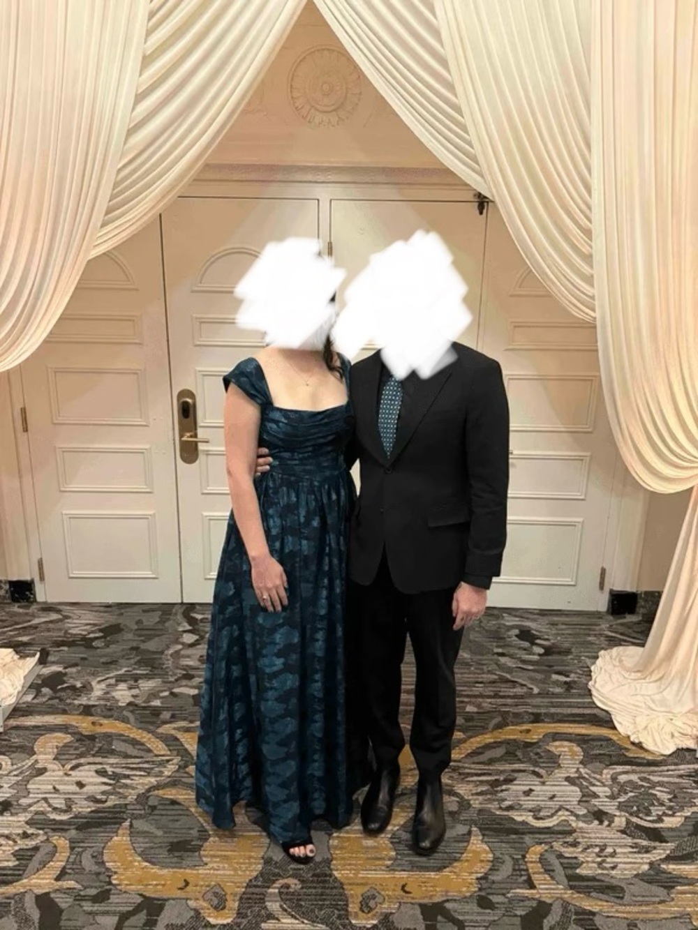 Navy & Teal Formal Dress